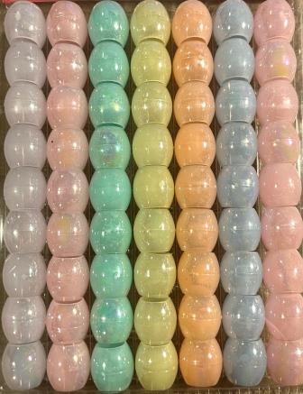 Pastel barrel hair beads with sheen