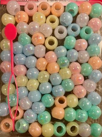 Medium Chubby Pastel with Sheen Hair Beads