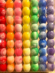 Barrel Hair Beads - Rainbow tie dye - extra large hole